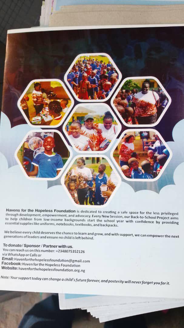 HHF Back-to-School project — materials distribution